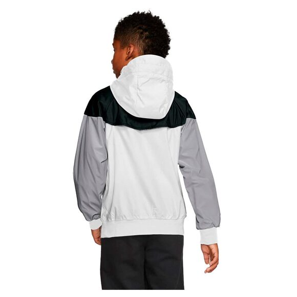 NWT Nike Boy's Windrunner Jacket White Black Grey Size XL 18-20 - Picture 3 of 3